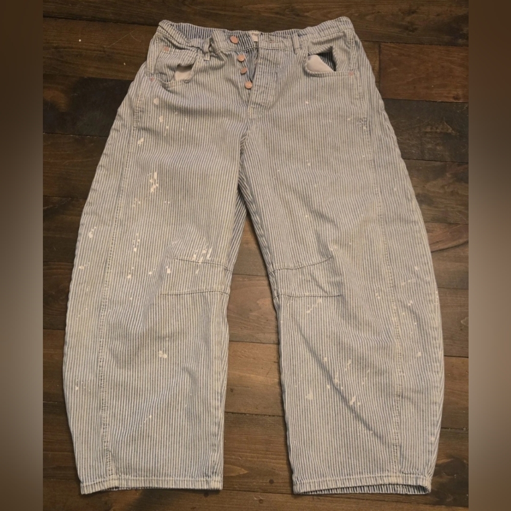 Free People We The Free Good Luck Barrel Railroad Striped Size 29